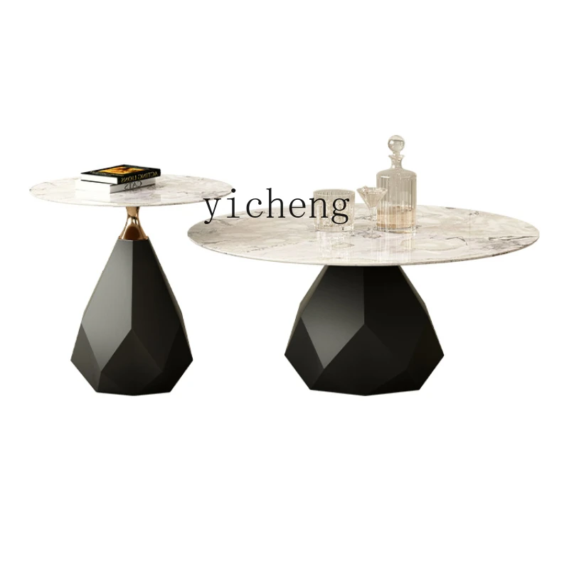 

ZC Pure Natural Luxury Stone Endtable Modern Simple Cream Style High-Grade Tea Table