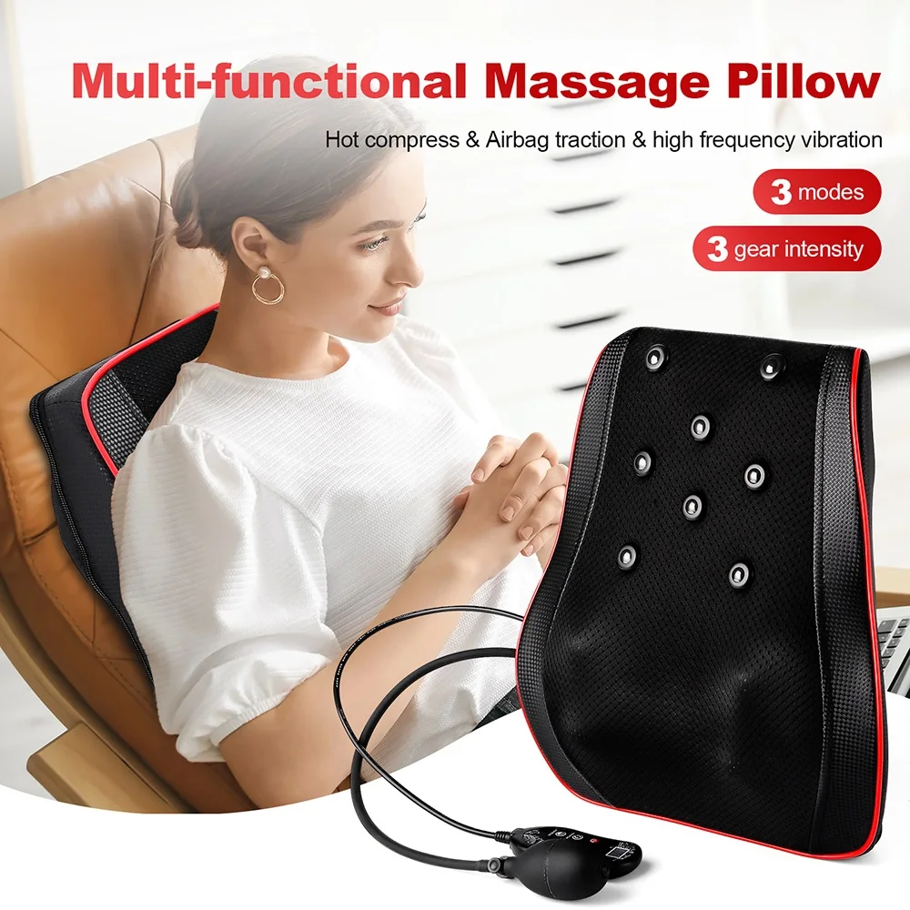 

Multifunctional Body Massage Pillow Airbag Vibrating Back and Neck Cervical Massager Waist Leg Shoulder Kneading Massage Device