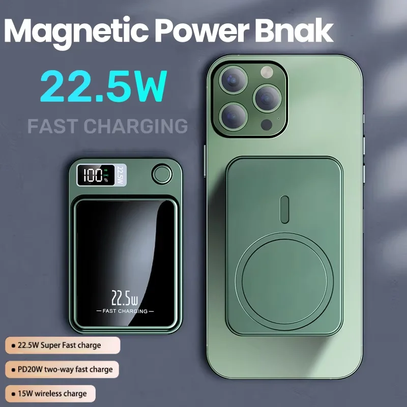 Oneplus Magnetic Power Bank 30000mAh Large Capacity Portable 22.5W Wireless Fast Charging Spare Battery Pack For Iphone Samsung