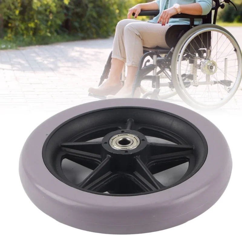 

6-дюймовые передние колеса для инвалидных колясок, противоскользящие резиновые колеса для инвалидных колясок пожилых людей
