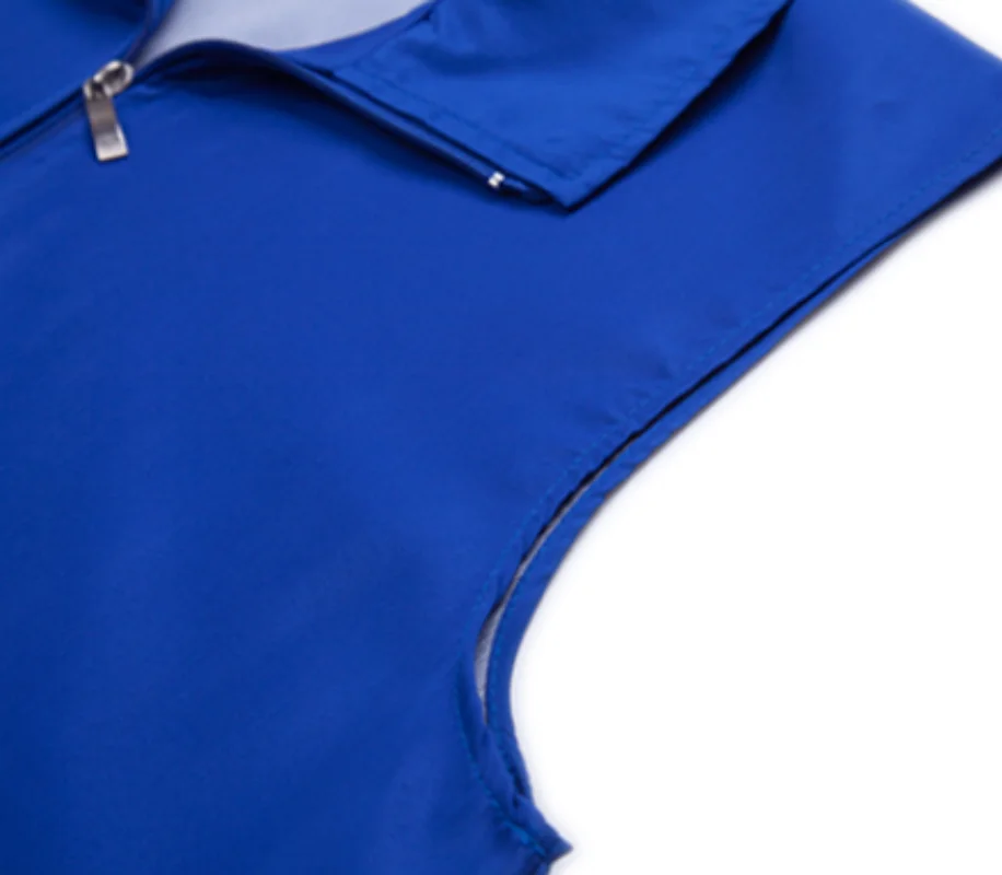 سترة سترة خارجية، سترة، تي شيرت بسحاب بدون أكمام، شعار مطبوع مخصص، قماش نشاط صدري متطوع للرجال والنساء