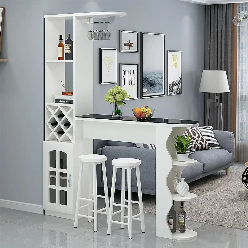 Modern simple European-style home bar counter wine cabinet integrated table, simple multi-functional living room partition