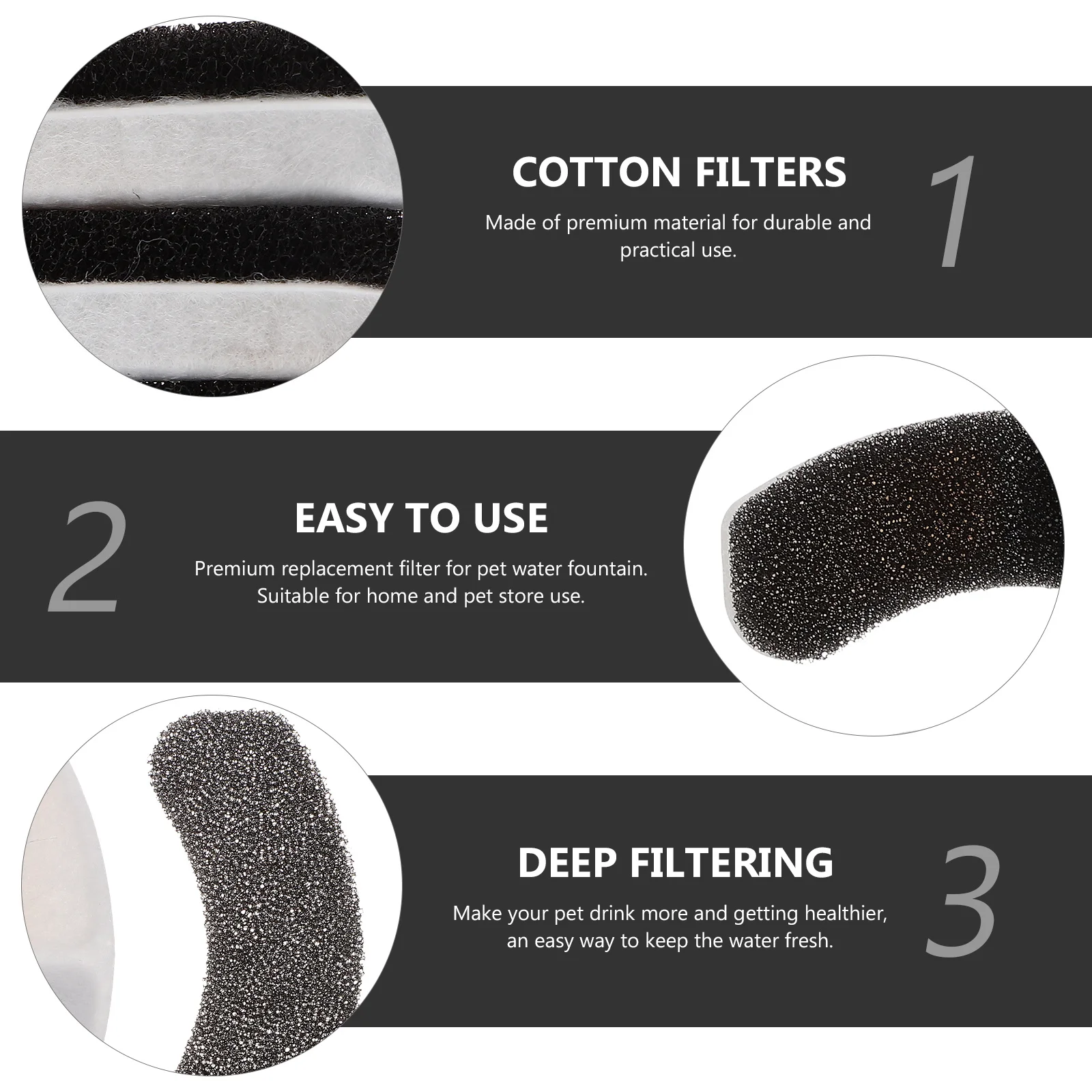 

6Pcs Pet Waterer Filters Strong Filtering Effect to Keep Water Water Fountain Filter Replacements Filters