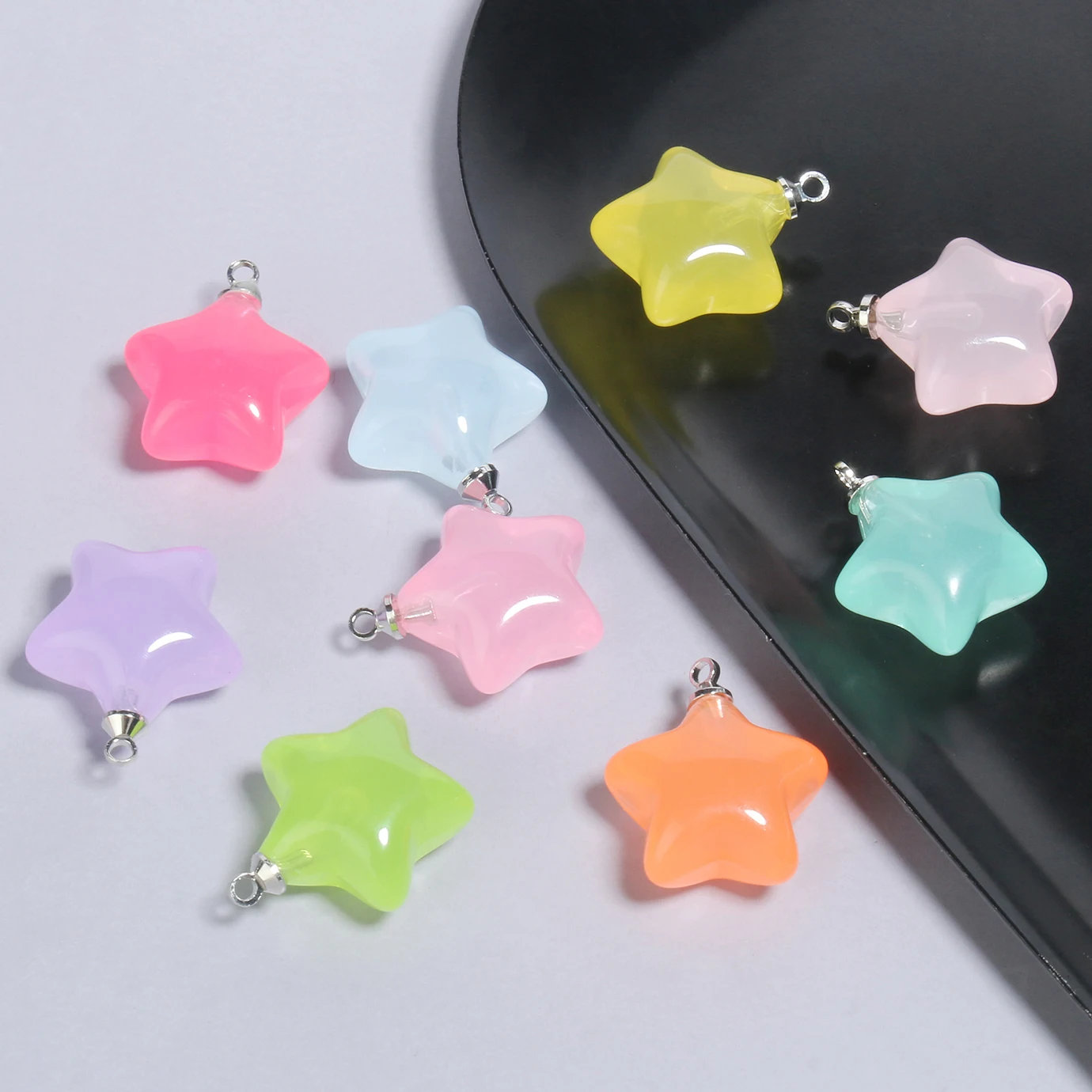 20x17.5mm Mixed Candy Color Star Shape Charms Pendants Beads For Jewelry Making DIY Necklace Earrings Keychain Craft 10pcs/lot