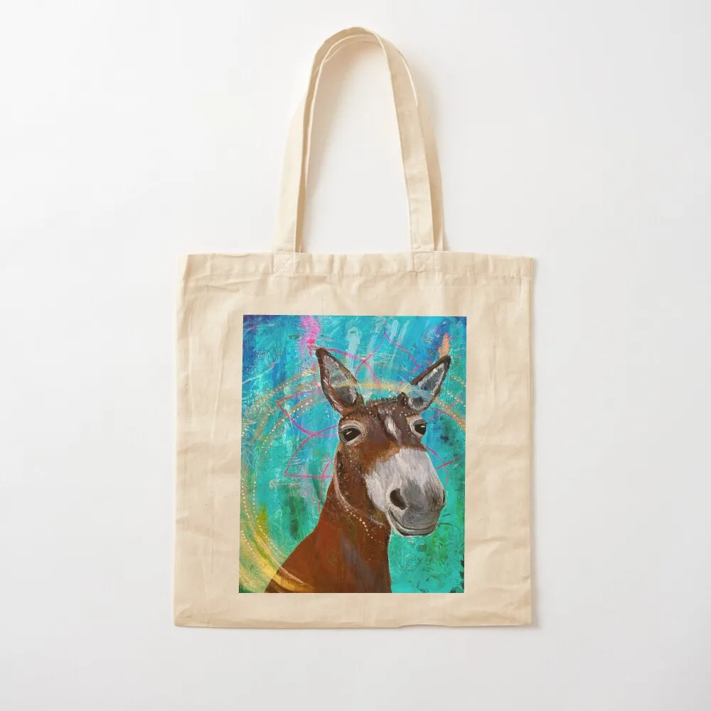 

Gold donkey - colorful donkey portrait Tote Bag shopper bag woman bags for women Canvas Tote Bag