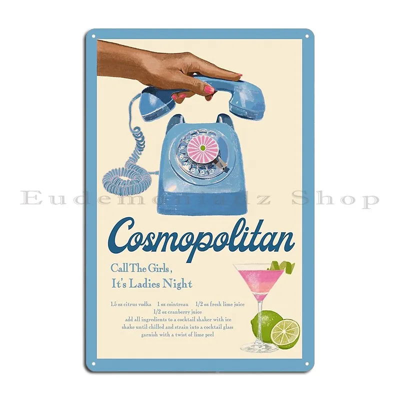 Cosmo In Blue Metal Sign Wall Decor Plaques Funny Garage Designing Tin Sign Poster