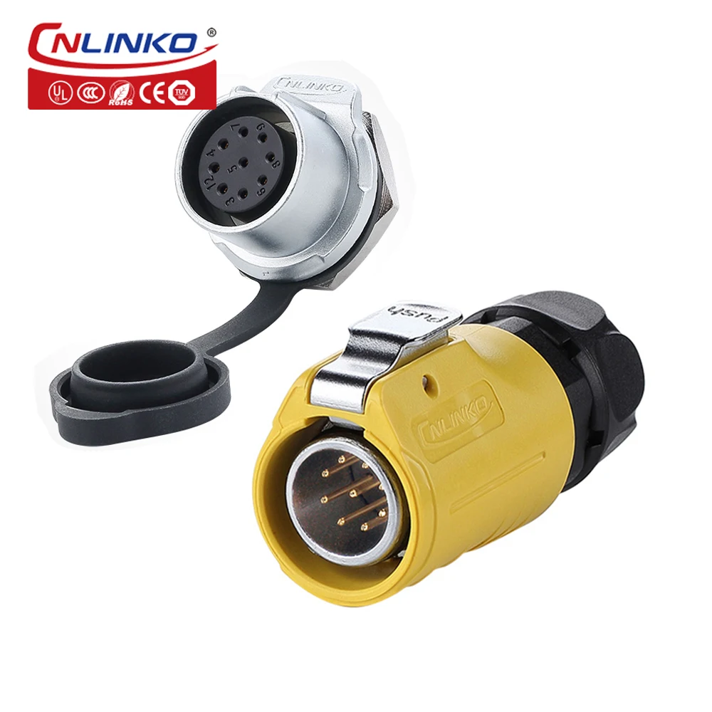 CNLINKO M20 Connector 2 3 4 5 7 9 12 Pin 500V High Voltage Waterproof Connector Plug Socket Industrial Power Cable Connectors