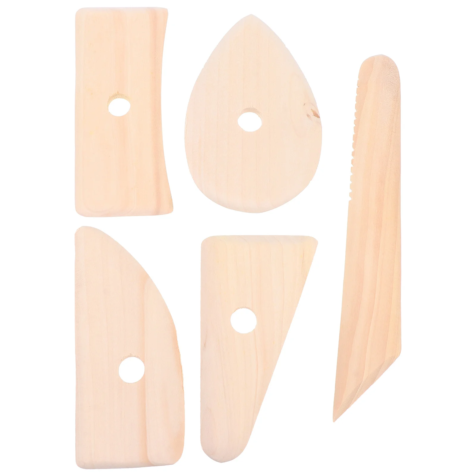 5 قطعة أدوات النحت الطيني بني فاتح لتقوم بها بنفسك مجموعة نحت الفخار المحمولة الطين اليد مكشطة أدوات النمذجة الخشبية لوازم الحرفية #3