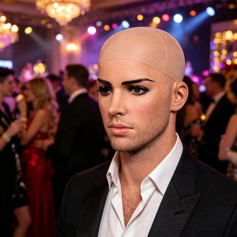 1 unidade Peruca de Látex Falso com Efeito de Pele, Unissex, para Cabeça Careca, Acessório de Fantasia, Cosplay, Adereço de Maquiagem para Festas e Pegadinhas