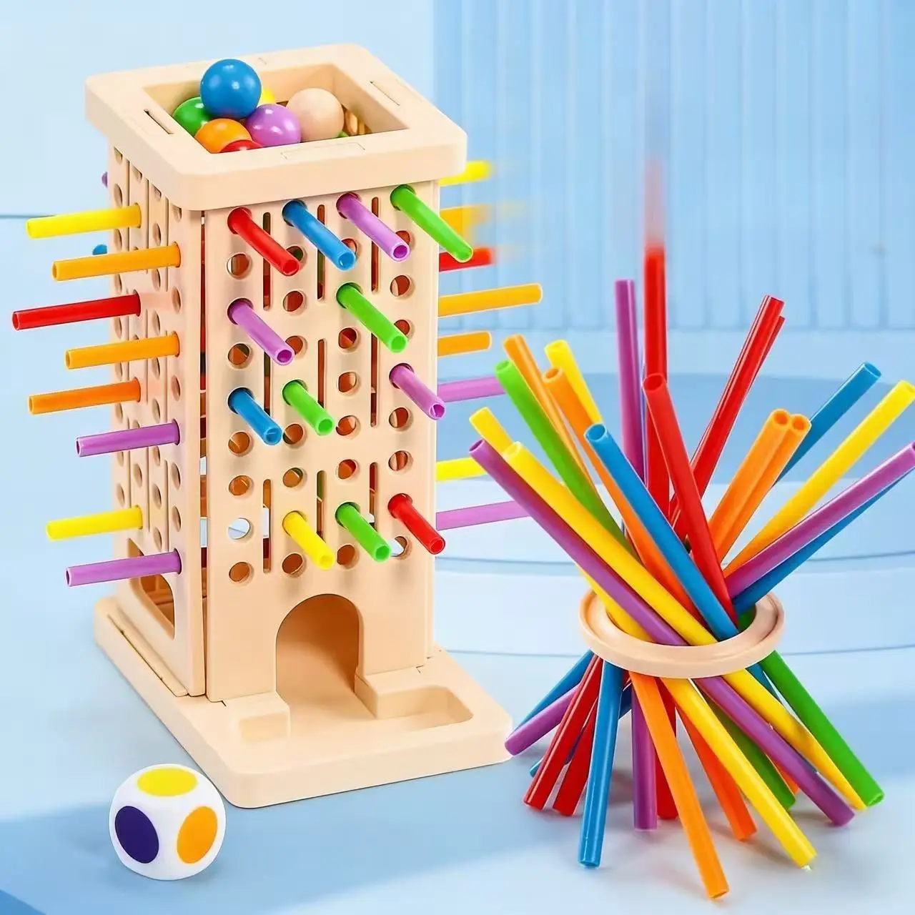 

Parent child interactive wooden stick children's two person battle spatial thinking training puzzle toy