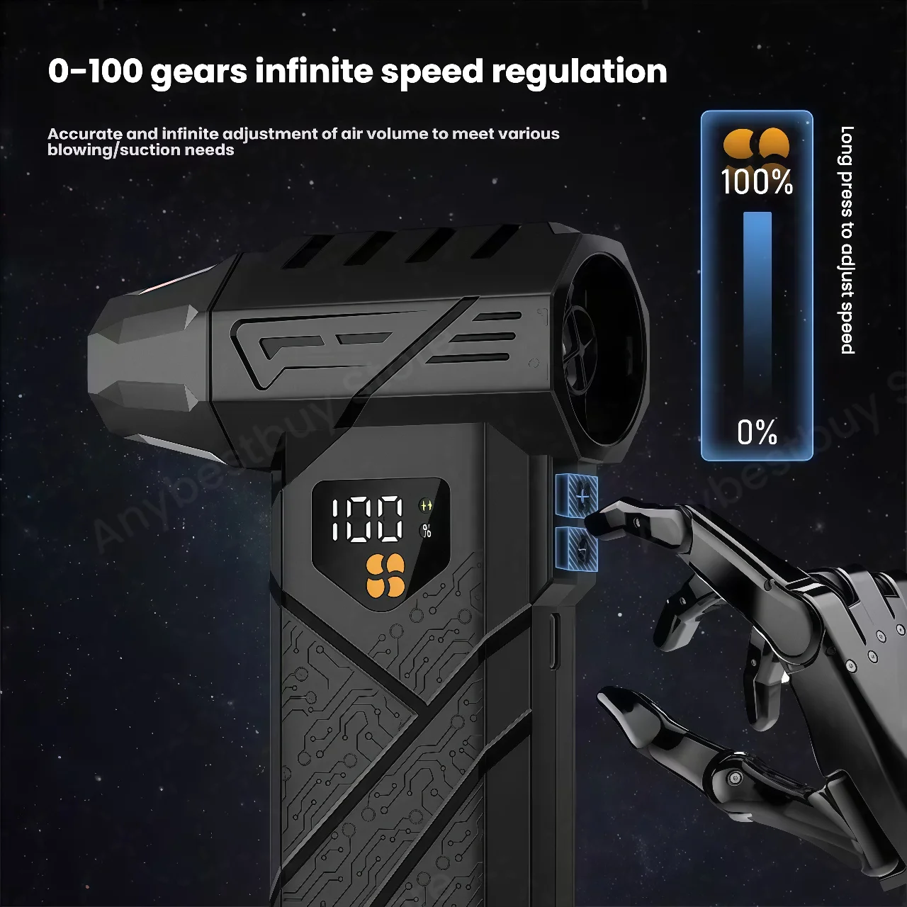HFX-01 puissant Turbo ventilateur 380g Force de soufflage fort flux d'air Turbo ventilateur batterie externe fonction sans fil dépoussiéreur d'air comprimé