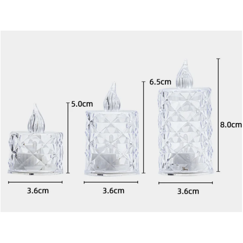 6/12/24pcs Beautiful And Elegant 3pcs Battery-Powered Flameless Candle Lights, For Weddings, Parties, Christmas Decoration