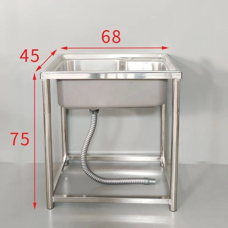 

Kitchen Stainless Steel 304 Sink with Bracket Simple Wash Basin Sink Household Washing-up Sink Wash Basin