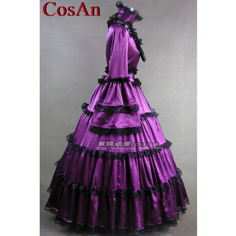 CosAn Victoria Court Dress Middle Ages Europe America Long Sleeve Princess Dress Party Cosplay Costume Purple Red