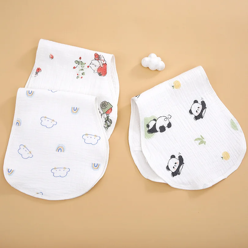 26*59cm 0-6M Newborn Baby Cloud Pillow Printing Cotton Gauze Baby Cloud Pillow Burp Towel Anti-spitting Milk Gauze Cloud Pillow