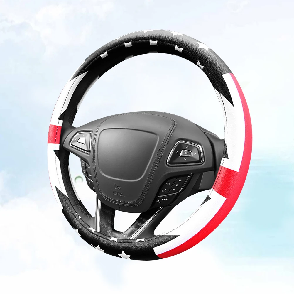 

National Flag Steering Wheel Set UK Design Sleeve Car Cover Fashionable Accessory Protector Pattern