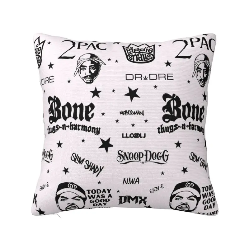Custom Rapper Tupac 2P-PAC Hip Hop Cushion Cover 3D Printing Square Throw Pillow Case for Sofa Pillowcase Home Decorative