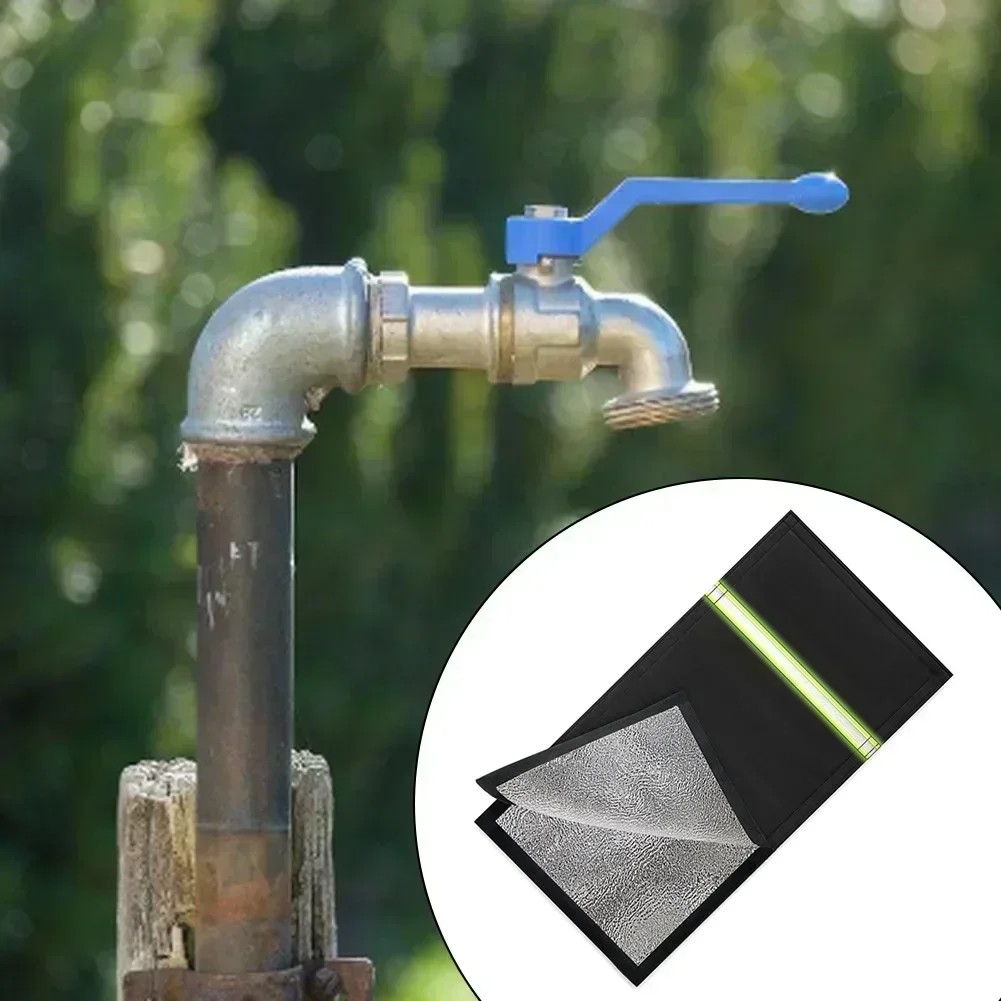 Outdoor Faucet Insulation Cover 420D Oxford Fabric Frost Protection With Reflective Strips For Enhanced Visibility 71x38cm