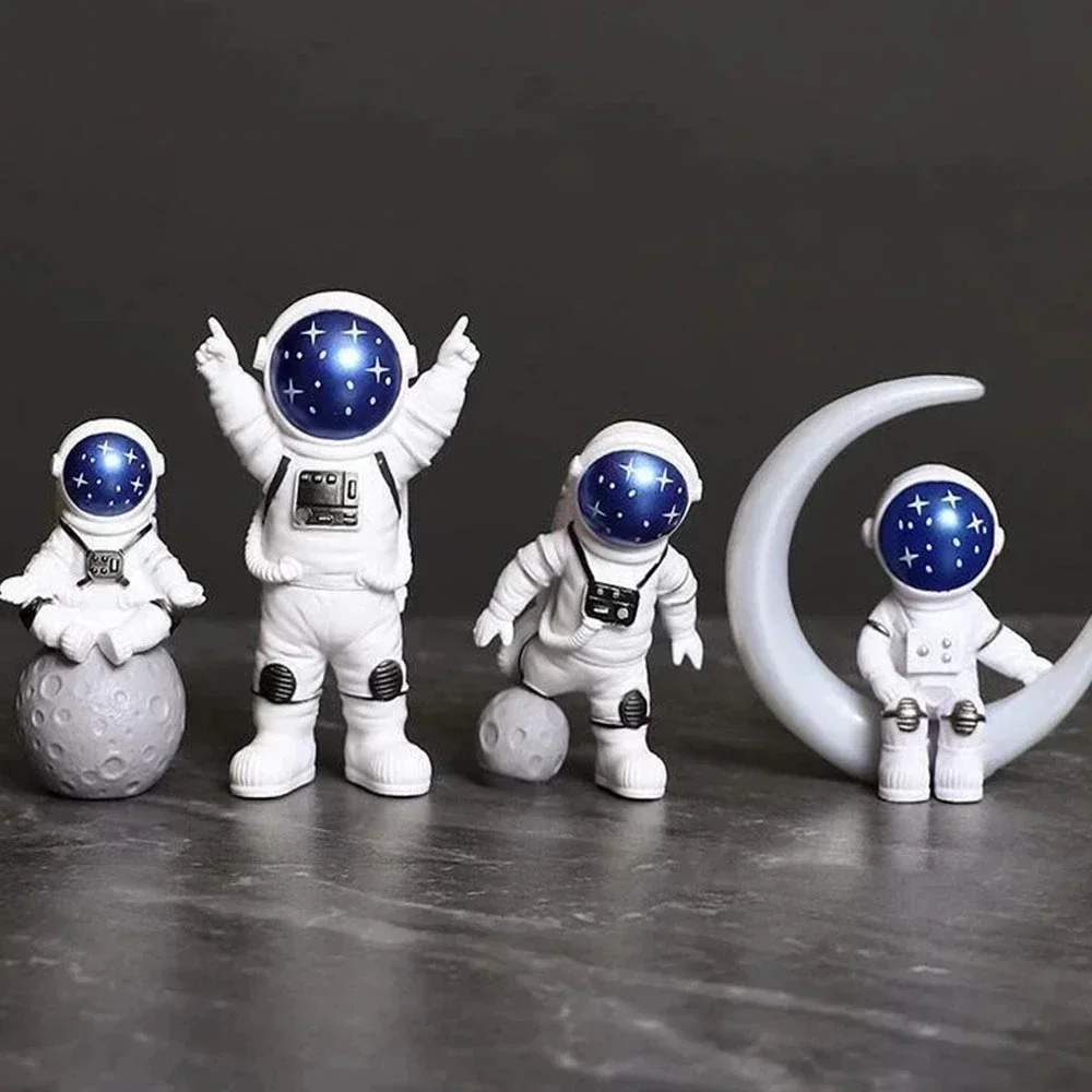 

Spaceman Astronaut Figure Statue for Home Decoration Desktop Astronaut Miniatures Kids Gift Model Toy 4 Pcs