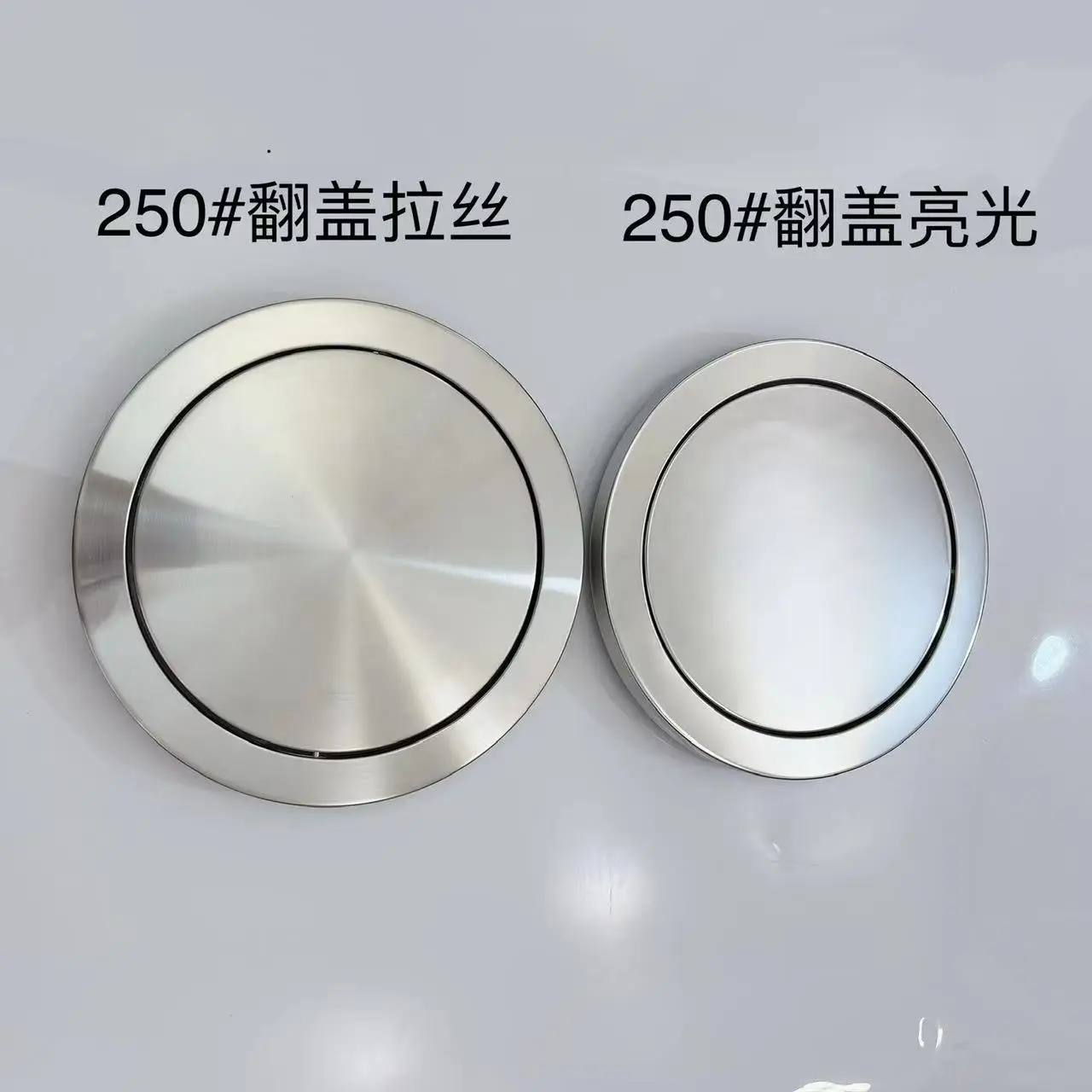 

Stainless Steel Trash Can Lid Kitchen Waste Bin Cover Embedded Bathroom Replacement Garbage