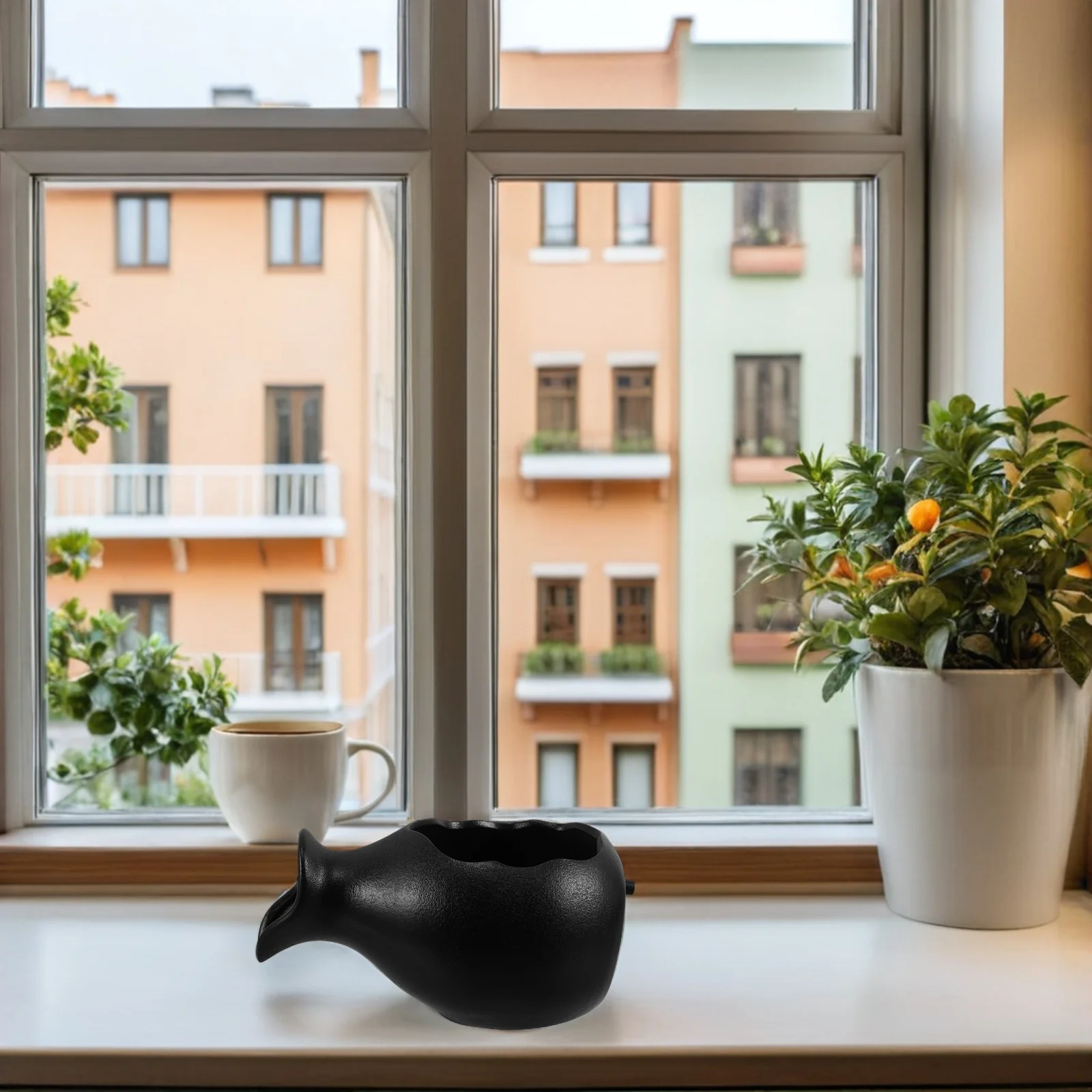 

Natural Water Flow Simulation Ceramic Jar Fountain Top Opening Design Flat Base Stable Indoor Outdoor Garden Patio Aquarium