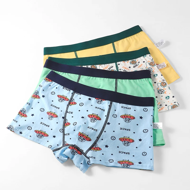 

4шт. Хлопковое нижнее белье для мальчиков, детские детские трусы, летние тонкие без ПП, четырехугольные для маленьких мальчиков и средних детей.