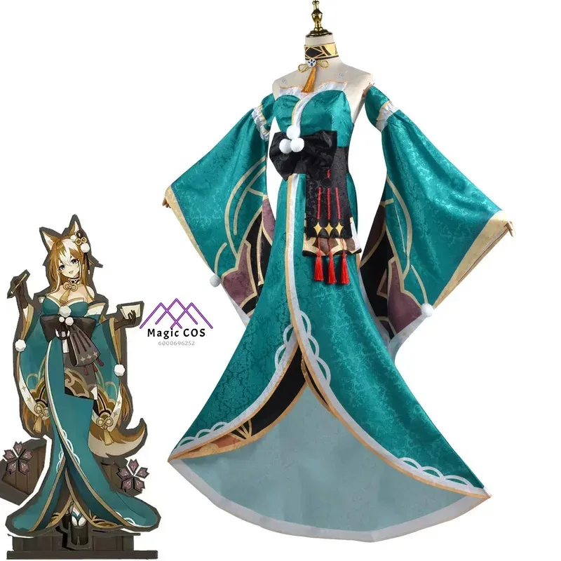 لعبة جينشين إمباكت ملكة جمال هينا أزياء تنكرية موحدة شعر مستعار أنيمي تصميم حصري لحفلة الهالوين أساسية جاهزة للصور للنساء