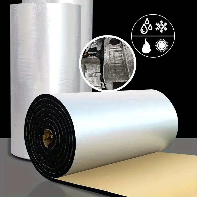 Automotive Thermal Acoustic Insulation Mat Aluminum Foil Heat Insulating Cotton 5mm 10mm for Car Door Bonnet Soundproofing
