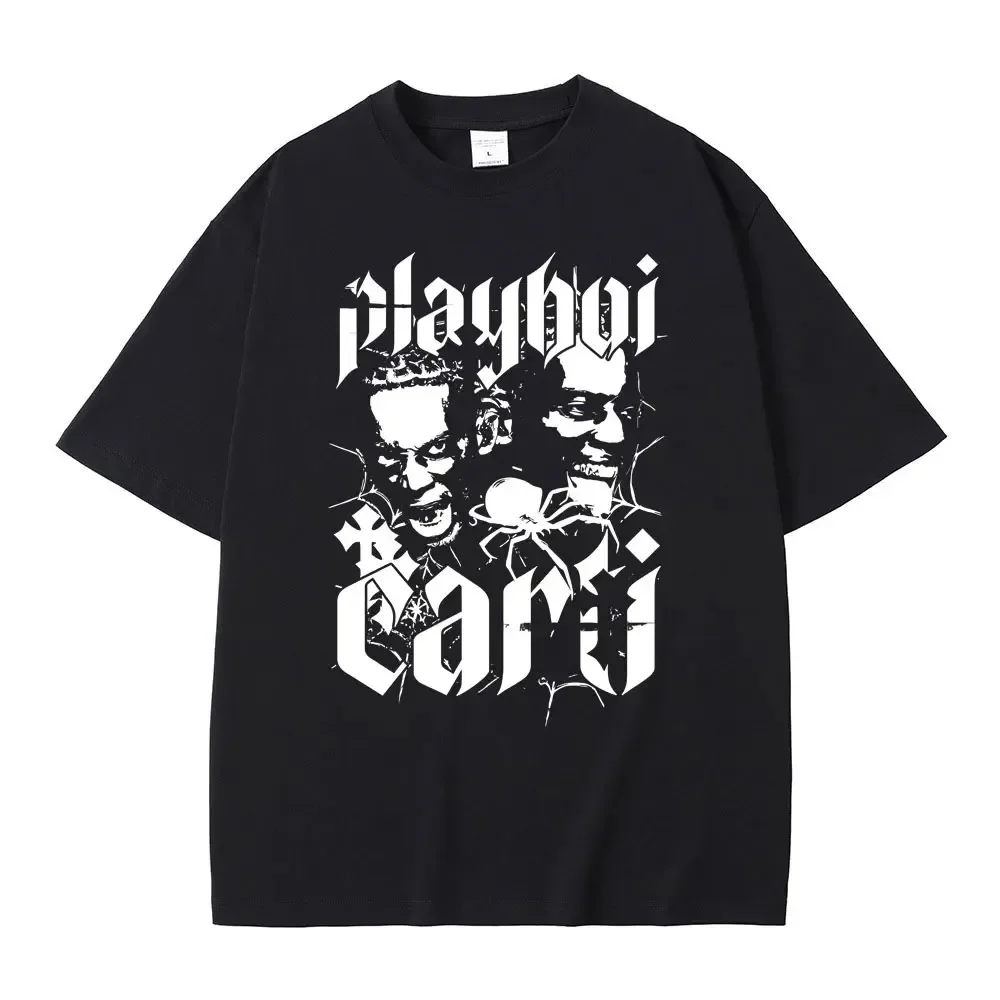 Rapper Playboi Carti Print Tshirt Setwear Male Hip Hop Overs