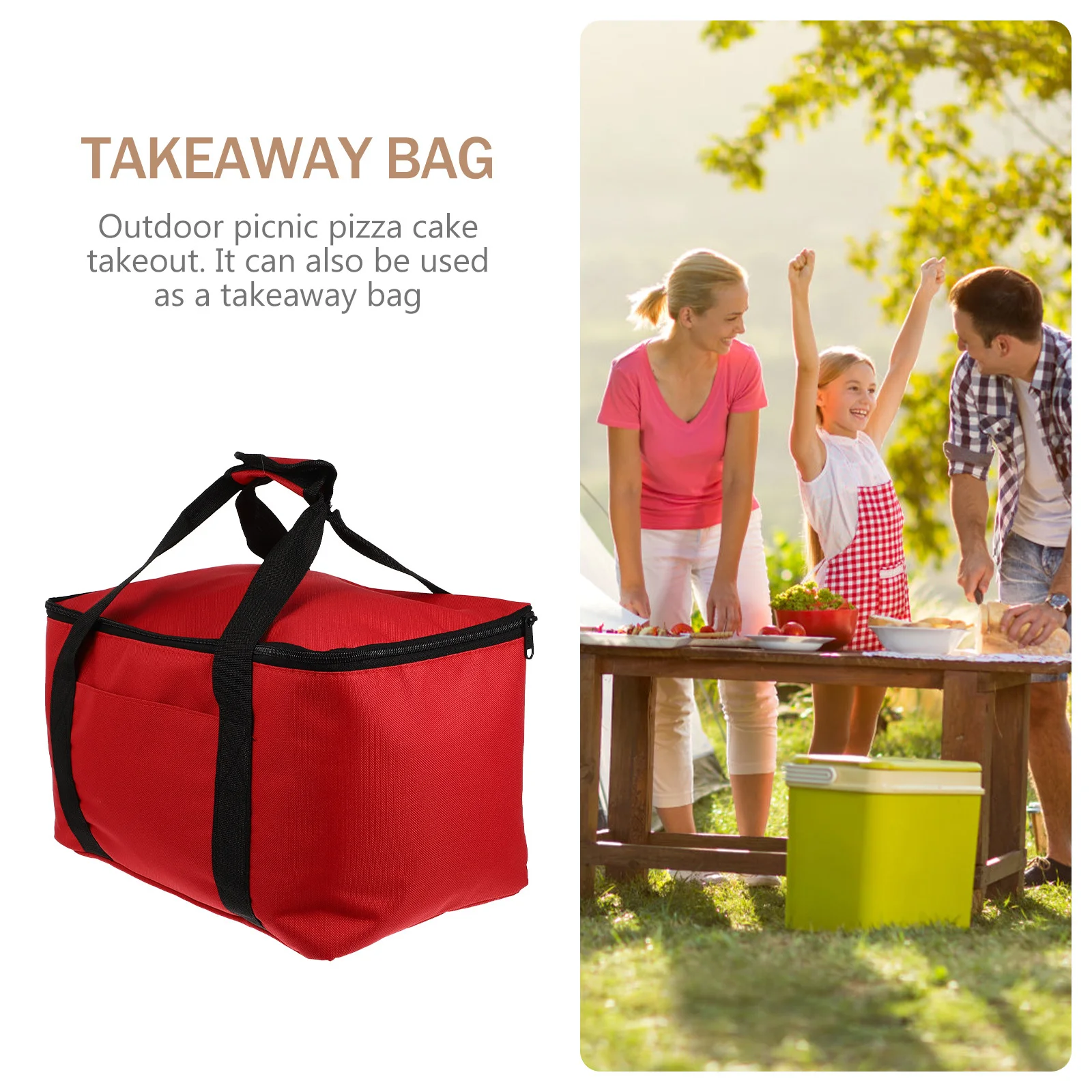 

Insulated Food Delivery Bag Large Capacity Lightweight Portable Thermal Lunch Storage Pouch for Picnic Camping Work Outdoor