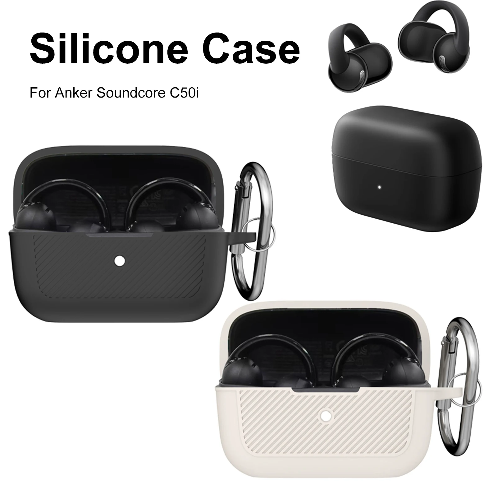 Earphone Case Soft Flexible Scratch Resistant Wireless Earbuds Protective Shell for Anker Soundcore C50i Accessories