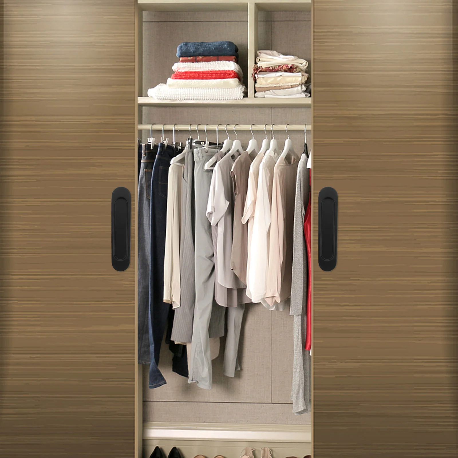 

2Pcs Oval Sliding Door Pulls Metal Sliding Barn Door Handles Self Adhesive Recessed Finger Pulls for Glass Closet Bedrooms