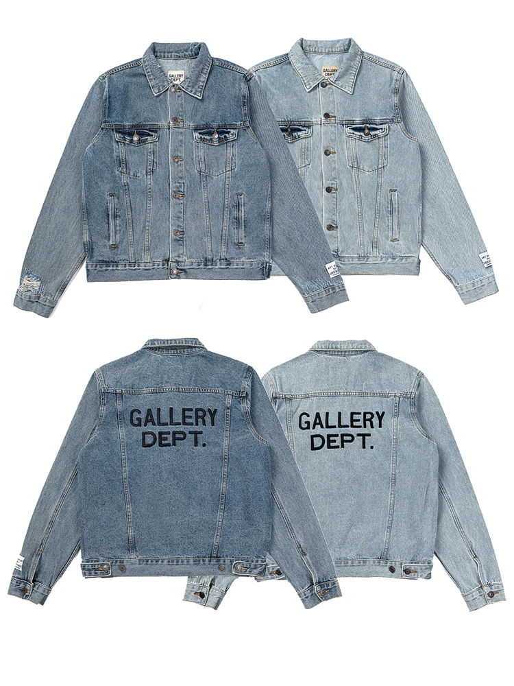 

American Sle Embroidered Denim Jaet High Street Autumn Winter Outerwear for Men And Women Youth Faion Casual Wear