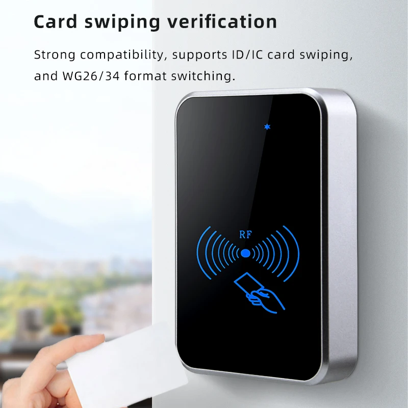 ID/IC Access Control Card Reader Outdoor Waterproof, Acrylic Panel, WG26/34 Communication Access Control System Card Reader