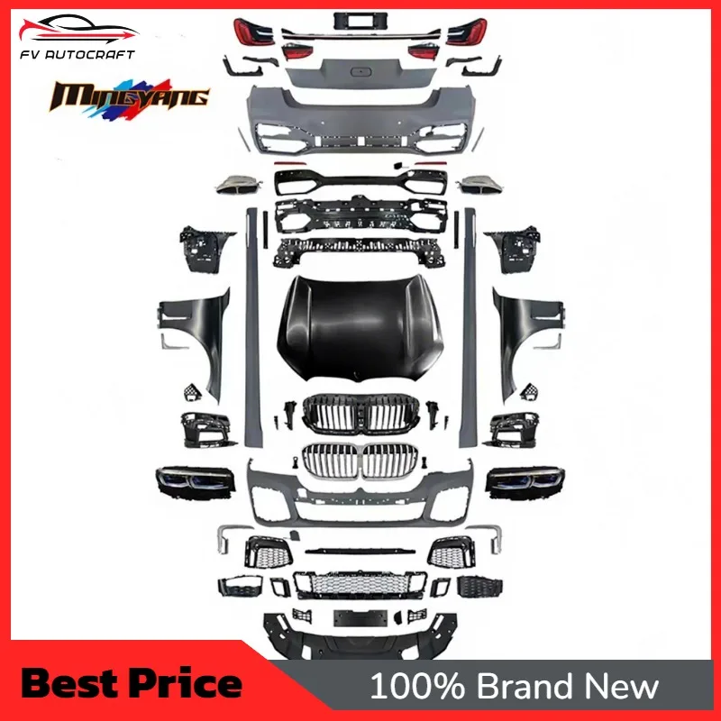 【2026】For 7 Series G11 G12 2016-2022 Upgrade To New LCI Laser Style M760 Bumper Kit With Clips For 730Li 740Li (Clip-on)