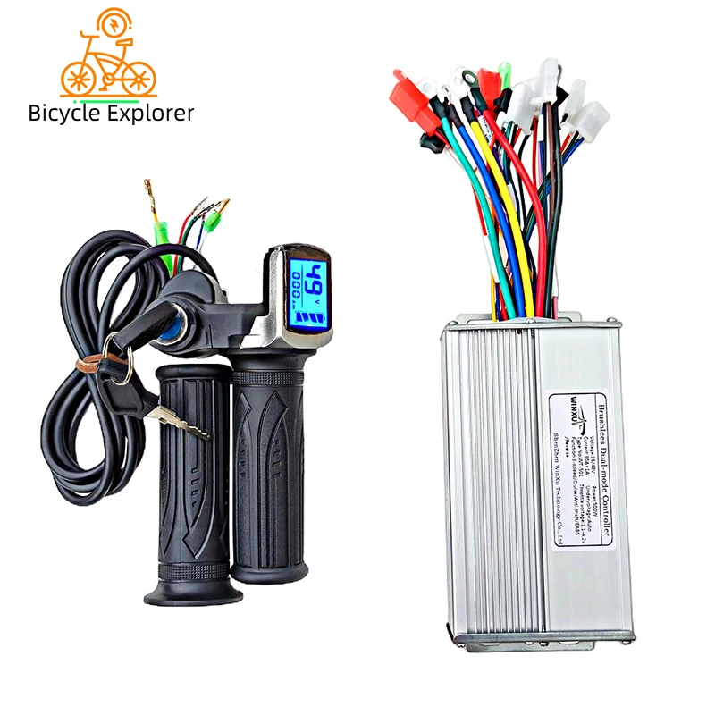 

36V 48V 60V 500W 30A E-scooter Brushless Motor Universal Controller LCD Speed Display Throttle Set for Electric Bicycle Scooter