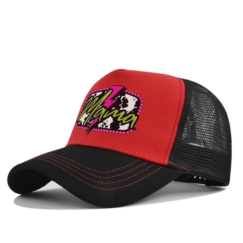 Unisex Motion Mama Mesh Baseball Net Caps Spring and Summer Outdoor Adjustable Casual Hats Sunscreen Hat