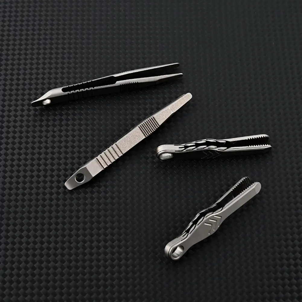 Titanium Alloy Small Tweezers Pocket Maintenance Tool Corrosion Resistant Non-Slip Design Portable Mini Tweezer Outdoor EDC Tool