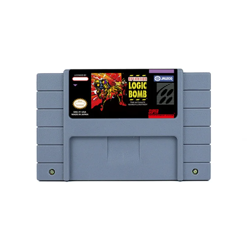 Operation Logic Bomb - The Ultimate Search & Destroy Action Game for SNES 16 BitRetro Cart Children Gift