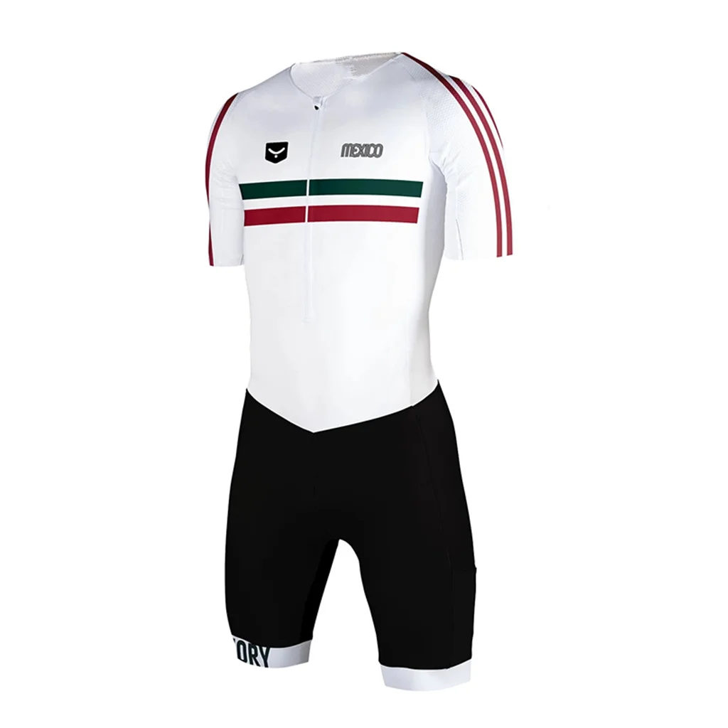 

TAYMORY MEXICO Summer Men's Triathlon Race Suit Short Sleeve Skinsuit Pro Team Bicycle Roadbike Clothing Maillot Ciclismo Sets