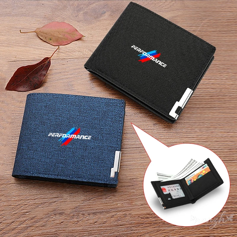 Car Logo Men Wallet Coin Coin Bag Bank Card Organiser For BMW Performance M5 F25 F26 F15 F16 E90 E91 E92 E60 Key Bag E84 F13