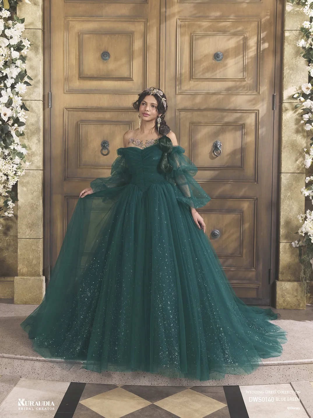 Shiny Emerald Green Off‑Shoulder Sequin Ball Gown 2025 New Elegant Evening Dress Floor Length Tulle Long Party Dress Customized