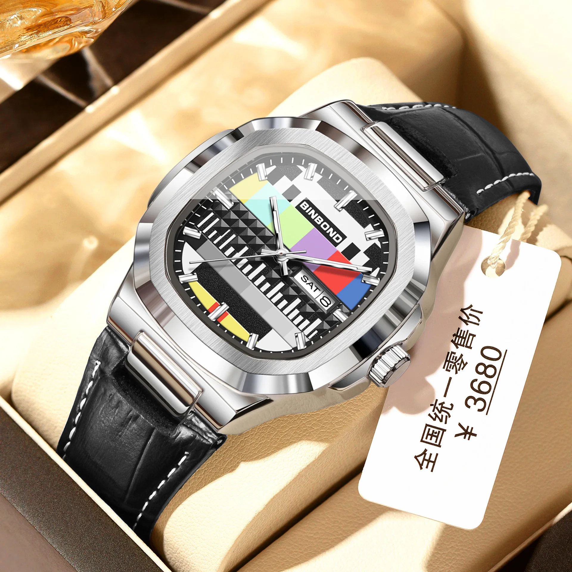 Smartwatch Square Watches For Men - Montre carrée authentique BINBOND pour homme,