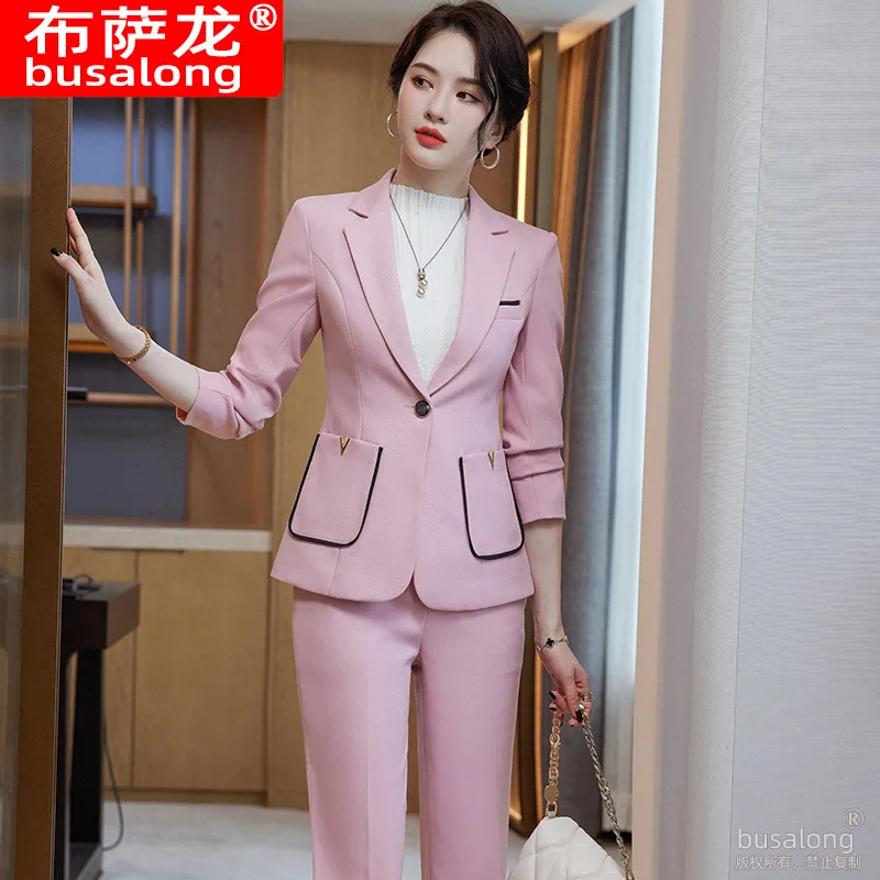 2023New spring and autumn clothingOLProfessional Women's Suit Korean Style Fashion Formal Slim Fit Women's Pants Workwear Suit