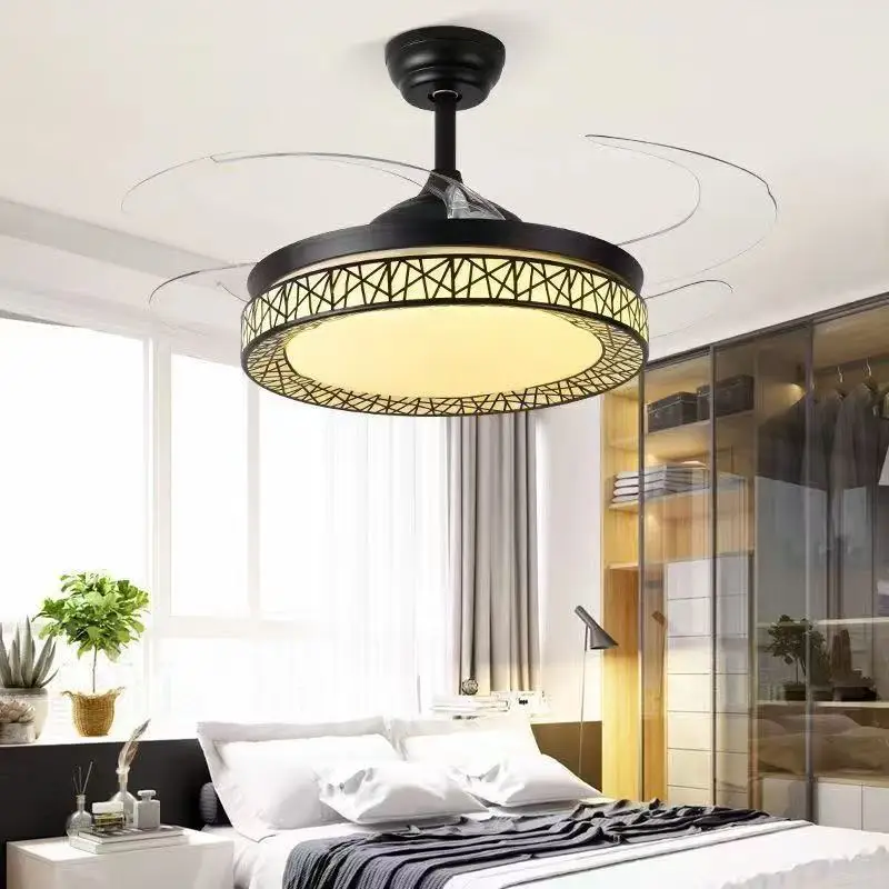 Modern Invisible Slient Ceiling Fan Lamps Minimalist Restaurant Bedroom Dinning Living Room Ceiling Fan Lights Home Decor