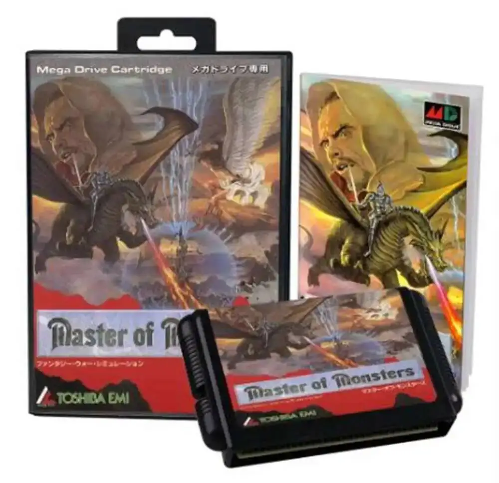 HOT Master of Monsters with Box and Manual for 16 Bit Sega MD Game Cartridge Megadrive Genesis System