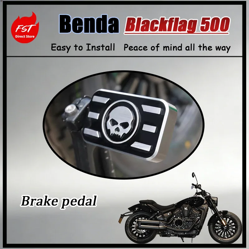 

FOR Benda Blackflag 500 Direct Bolt-On Wide Brake Pedal with Non-Slip Rubber Insert Design for Enhanced Grip And Comfort