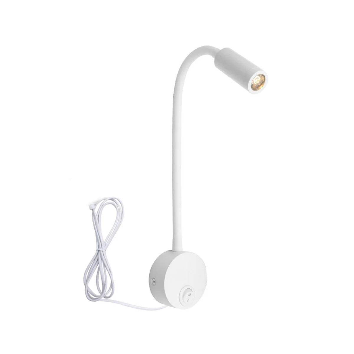 

Wall-Mounted Reading Lamp Wall Lamp Hose Bedside Lamp Switch Control Minimalist Style Wall Lamp(White EU Plug)