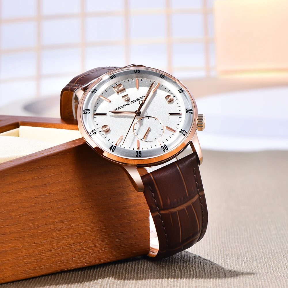 PAGANI DESIGN 2026 New Men's Automatic Mechanical Watch 10Bar Waterproof Sapphire Glass Fashion Leisure Leather watch For Man