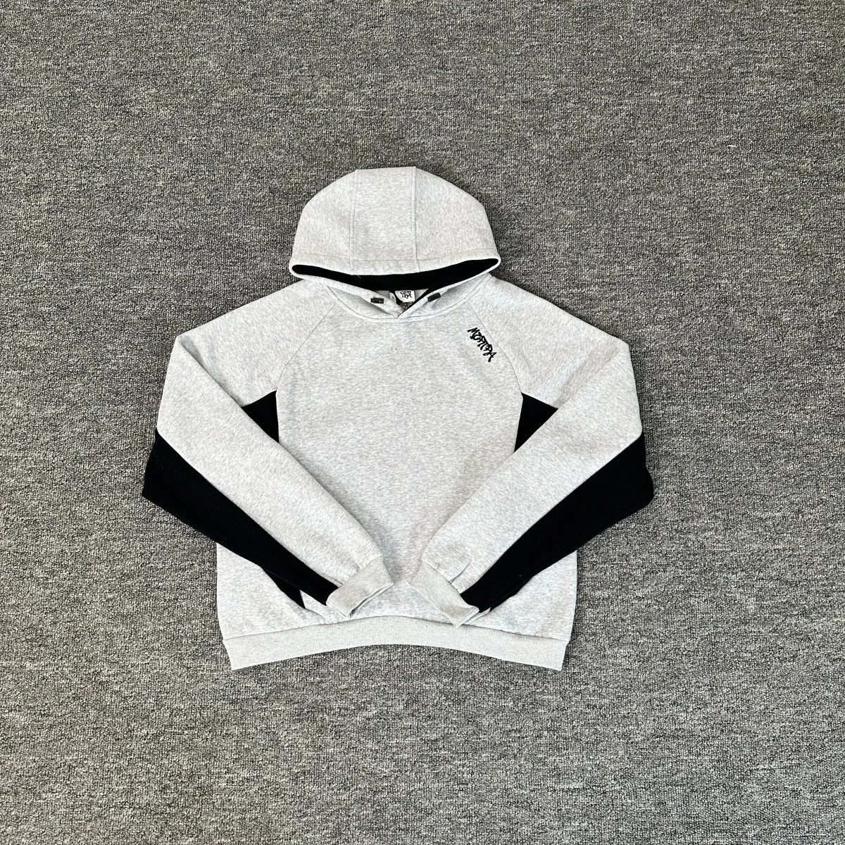 

American Sle Mertra Patchwork Embroidered Fce Hoodie Casual Batwing Sve Early Autumn ex Loose Fit Trendy Sweatirt